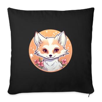 Fox Anime - Sofa pillowcase 17,3'' x 17,3'' (45 x 45 cm) - black - Front