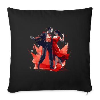 Dancing requires skill - Sofa pillowcase 17,3'' x 17,3'' (45 x 45 cm) - black - Front