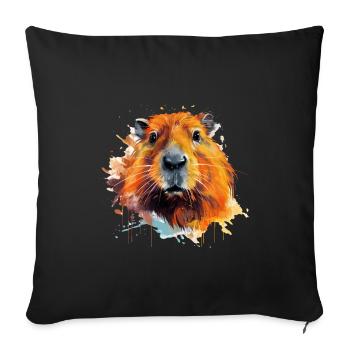 Capybara - Sofakissenbezug 45 x 45 cm - Schwarz - Vorne