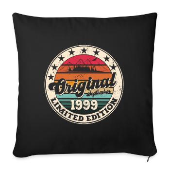 24th Birthday Original September Vintage 1999 - Sofa pillowcase 17,3'' x 17,3'' (45 x 45 cm) - black - Front