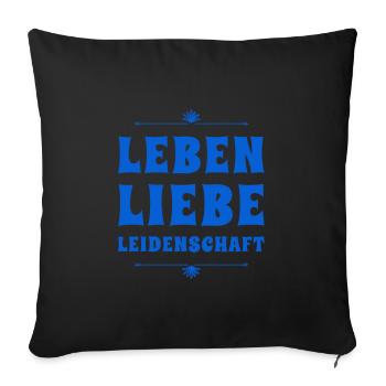ich liebe mein Leben - Sofakissenbezug 45 x 45 cm - Schwarz - Vorne