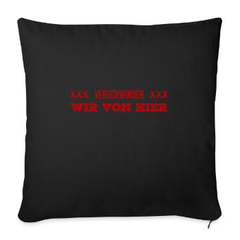 hauen wir ab - Sofakissenbezug 45 x 45 cm - Schwarz - Vorne