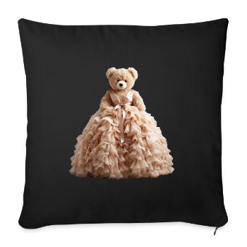 Teddy bear in wedding dress - Sofa pillowcase 17,3'' x 17,3'' (45 x 45 cm) - black - Front