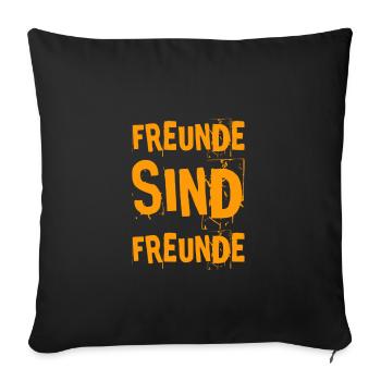 Freunde sind wunderbar - Sofakissenbezug 45 x 45 cm - Schwarz - Vorne