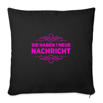 sie haben 1 neue Nachricht - Sofakissenbezug 45 x 45 cm - Schwarz - Vorne