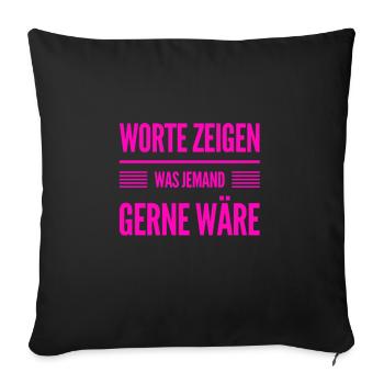 was Worte zeigen - Sofakissenbezug 45 x 45 cm - Schwarz - Vorne