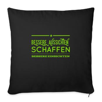 entdecke die Welt - Sofakissenbezug 45 x 45 cm - Schwarz - Vorne
