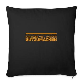 ich bitte um Entschuldigung - Sofakissenbezug 45 x 45 cm - Schwarz - Vorne