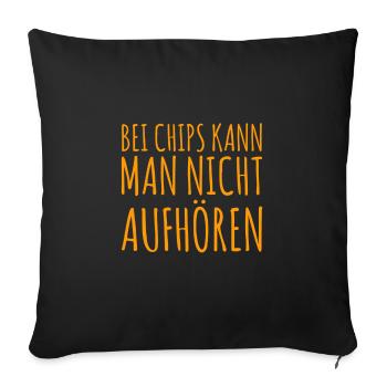 ich liebe Chips - Sofakissenbezug 45 x 45 cm - Schwarz - Vorne