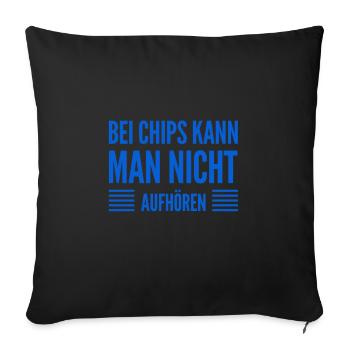 ich mag Chips - Sofakissenbezug 45 x 45 cm - Schwarz - Vorne