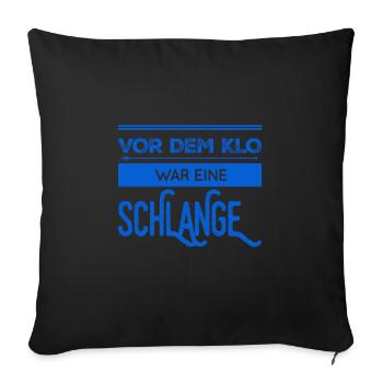 eine lange Schlange vor dem Klo - Sofakissenbezug 45 x 45 cm - Schwarz - Vorne