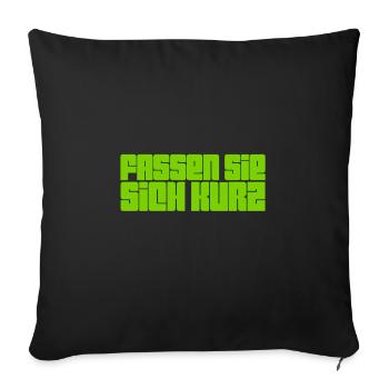 bitte kurz fassen - Sofakissenbezug 45 x 45 cm - Schwarz - Vorne