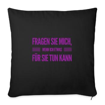 Hilfe gefällig? - Sofakissenbezug 45 x 45 cm - Schwarz - Vorne