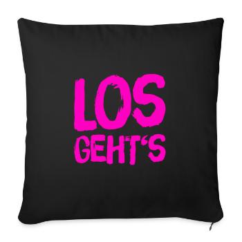 auf geht es - Sofakissenbezug 45 x 45 cm - Schwarz - Vorne