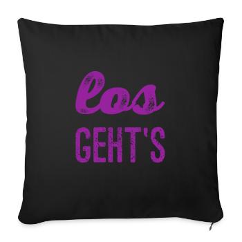 auf geht's - Sofakissenbezug 45 x 45 cm - Schwarz - Vorne
