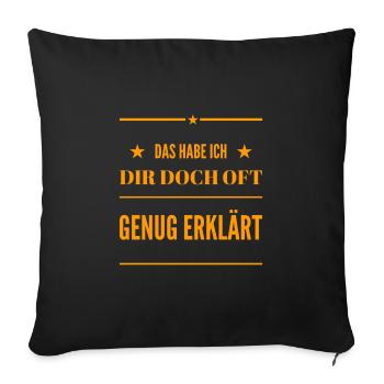 ich will nicht mehr - Sofakissenbezug 45 x 45 cm - Schwarz - Vorne