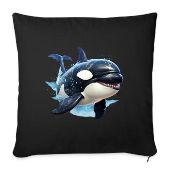 Orcas are among the intelligent sea creatures - Sofa pillowcase 17,3'' x 17,3'' (45 x 45 cm) - black - Front