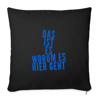 mein warum - Sofakissenbezug 45 x 45 cm - Schwarz - Vorne