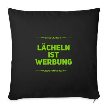 lächeln ist genial - Sofakissenbezug 45 x 45 cm - Schwarz - Vorne