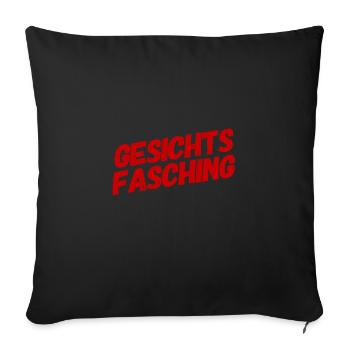 ich steh auf Gesichtsfasching - Sofakissenbezug 45 x 45 cm - Schwarz - Vorne