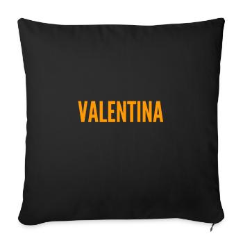 Valentina - Sofakissenbezug 45 x 45 cm - Schwarz - Vorne