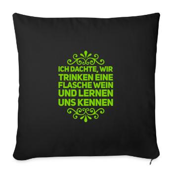 lernen wir uns kennen! - Sofakissenbezug 45 x 45 cm - Schwarz - Vorne