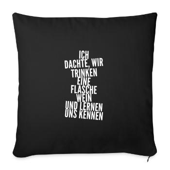 lernen wir uns kennen? - Sofakissenbezug 45 x 45 cm - Schwarz - Vorne