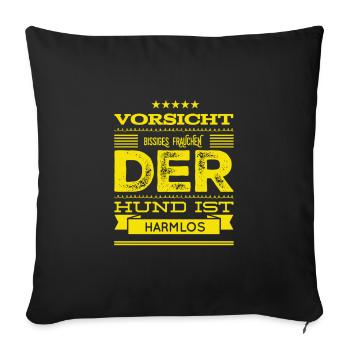 gefährliches Frauchen - Sofakissenbezug 45 x 45 cm - Schwarz - Vorne