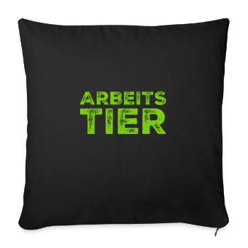 so sieht ein Arbeitstier aus - Sofakissenbezug 45 x 45 cm - Schwarz - Vorne