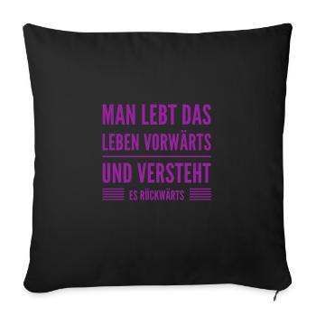 Lebenserfahrung ist genial - Sofakissenbezug 45 x 45 cm - Schwarz - Vorne