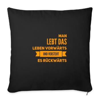 Lebenserfahrung ist super - Sofakissenbezug 45 x 45 cm - Schwarz - Vorne