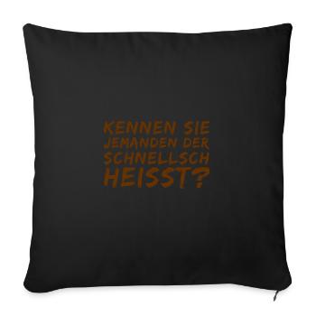 Frau Schnellsch - Sofakissenbezug 45 x 45 cm - Schwarz - Vorne