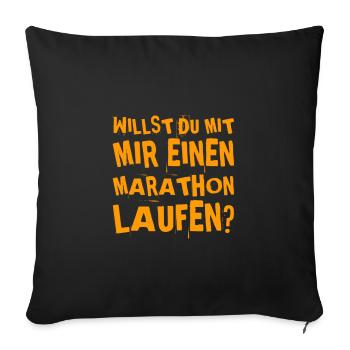 lass uns laufen - Sofakissenbezug 45 x 45 cm - Schwarz - Vorne
