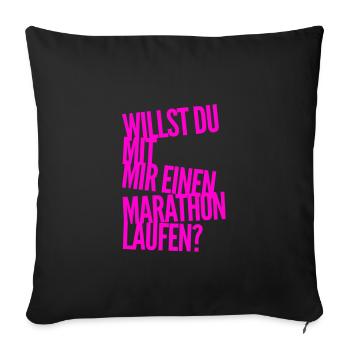 gemeinsamer Marathon - Sofakissenbezug 45 x 45 cm - Schwarz - Vorne