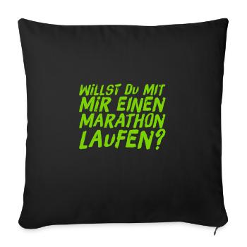 Lust auf einen Marathon? - Sofakissenbezug 45 x 45 cm - Schwarz - Vorne