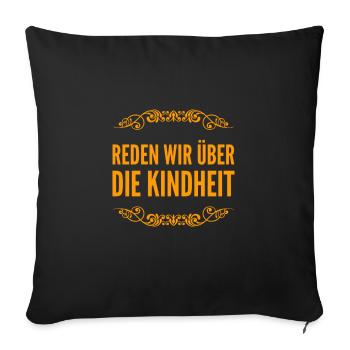 unsere Kindheit - Sofakissenbezug 45 x 45 cm - Schwarz - Vorne