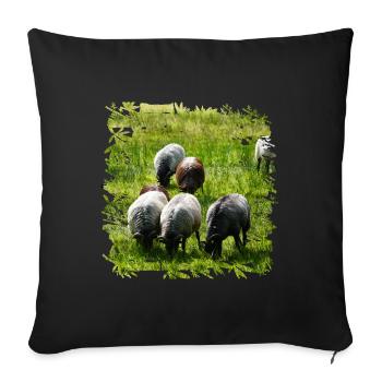 Heidschnucken are an old breed of sheep - Sofa pillowcase 17,3'' x 17,3'' (45 x 45 cm) - black - Front