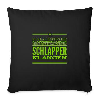 Zungenbrecher sind genial - Sofakissenbezug 45 x 45 cm - Schwarz - Vorne