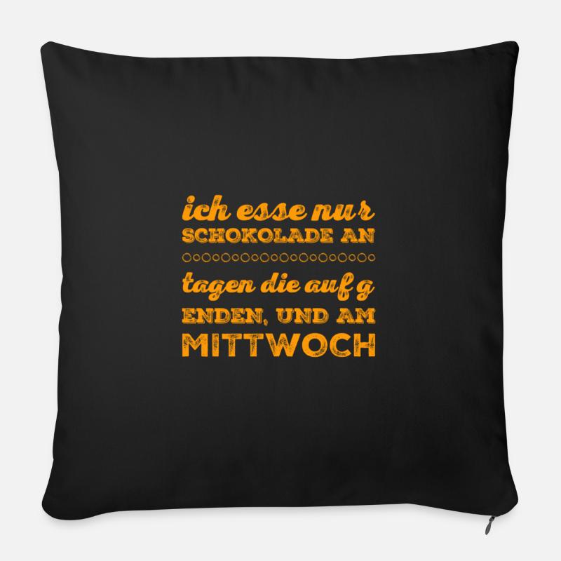 Schokolade geht immer - Sofakissenbezug 45 x 45 cm - Schwarz