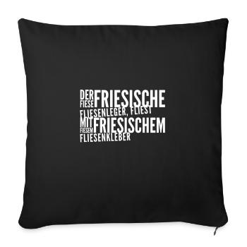 Fliesen legen - Sofakissenbezug 45 x 45 cm - Schwarz - Vorne