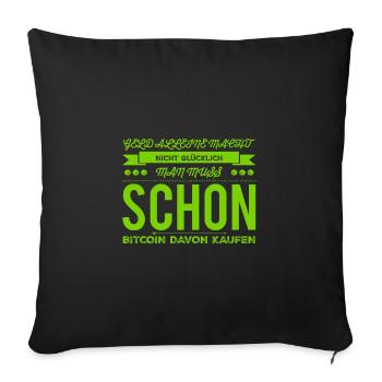 Satoshi geht immer - Sofakissenbezug 45 x 45 cm - Schwarz - Vorne