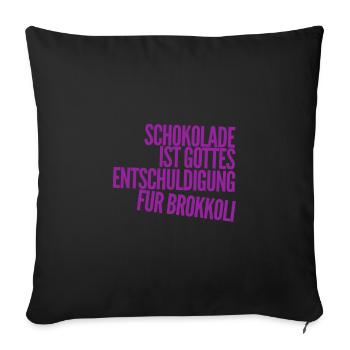 that's why there's chocolate - Sofa pillowcase 17,3'' x 17,3'' (45 x 45 cm) - black - Front