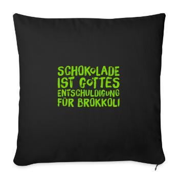 Qui aime le brocoli ? - Housse de coussin décorative 45 x 45 cm - noir - Devant