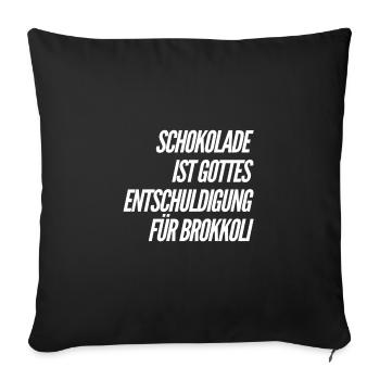 Brocoli ou chocolat ? - Housse de coussin décorative 45 x 45 cm - noir - Devant