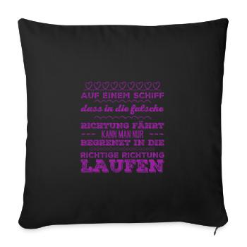 to run in the right direction - Sofa pillowcase 17,3'' x 17,3'' (45 x 45 cm) - black - Front