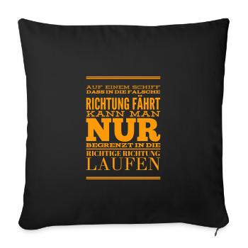 es läuft etwas grundlegend falsch - Sofakissenbezug 45 x 45 cm - Schwarz - Vorne