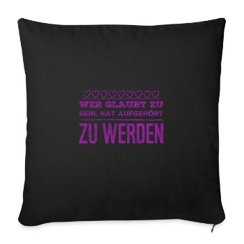 we evolve - Sofa pillowcase 17,3'' x 17,3'' (45 x 45 cm) - black - Front