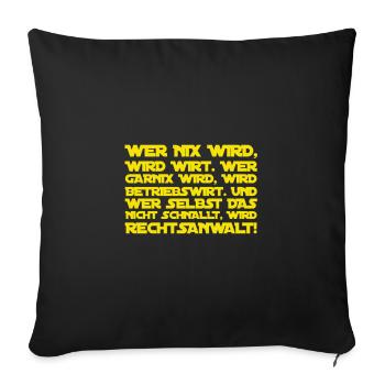 If you don't buckle it up yourself - Sofa pillowcase 17,3'' x 17,3'' (45 x 45 cm) - black - Front