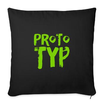 un prototype - Housse de coussin décorative 45 x 45 cm - noir - Devant
