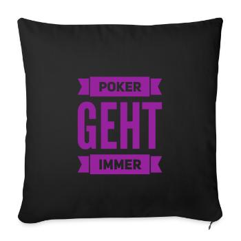 ich stehe auf Poker - Sofakissenbezug 45 x 45 cm - Schwarz - Vorne